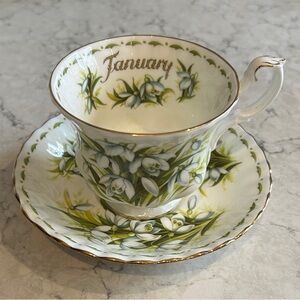 Royal Albert Bone China “January” Tea cup and saucer
